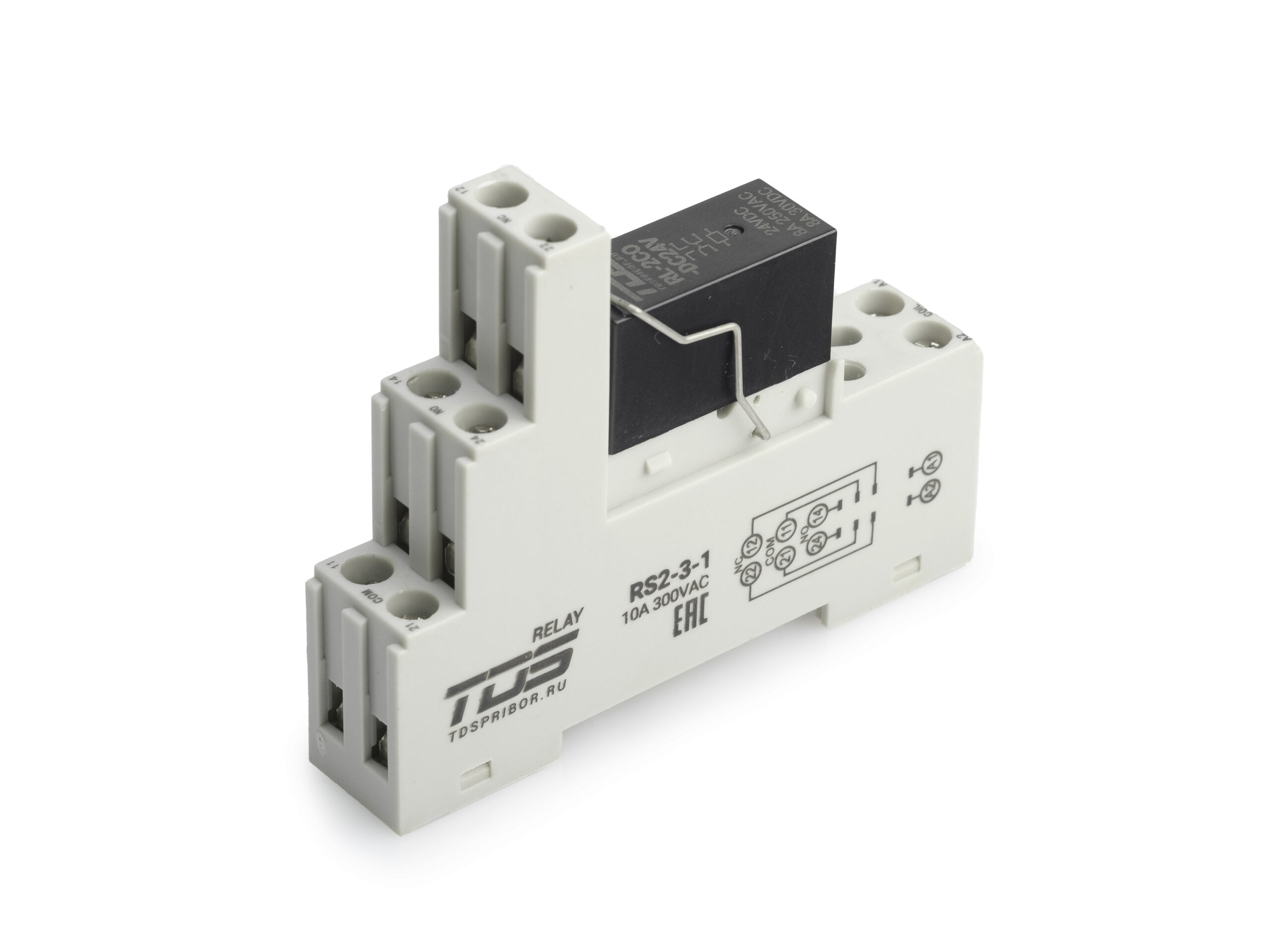 RL-2CO-DC24V-8 Катушка 24В, Ток коммутации 8А, 2 перекидных контакта ...