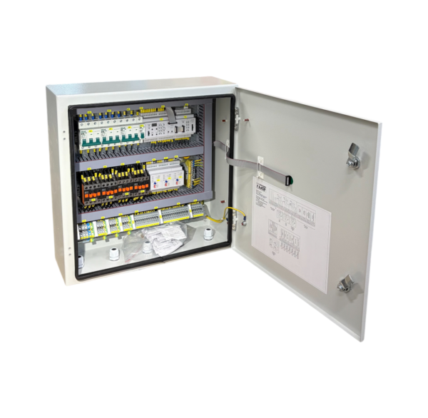 Шкаф управления 2 пожарными насосами: основной + резервный + задвижка до 8А ШУПН2/1-8/Х-ЛЖ(IP54)